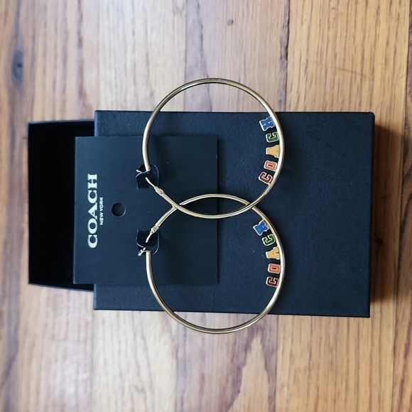 NWT Coach Hoop Earrings Multicolored - Picture 5 of 5